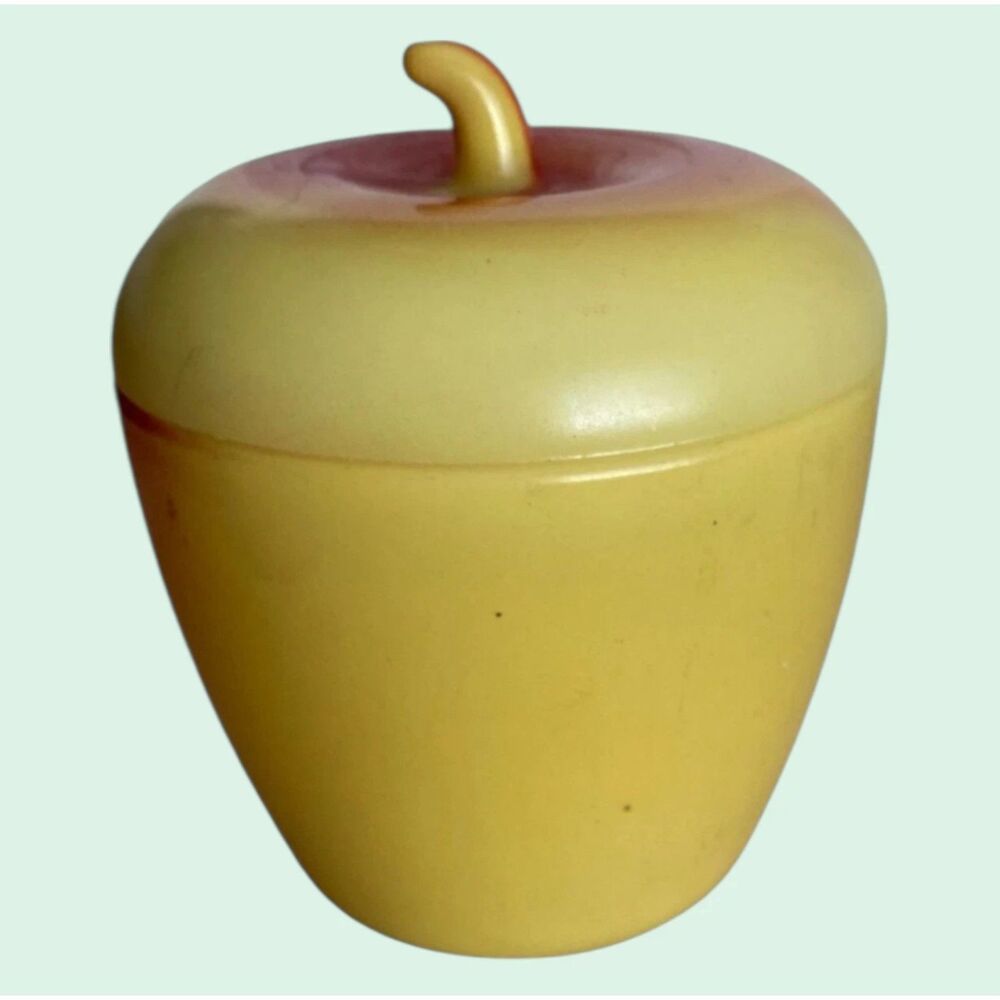 Hazel Atlas Apple Jam Jelly Jar 1940s 50s Vintage Milk Glass Kitchen Canister